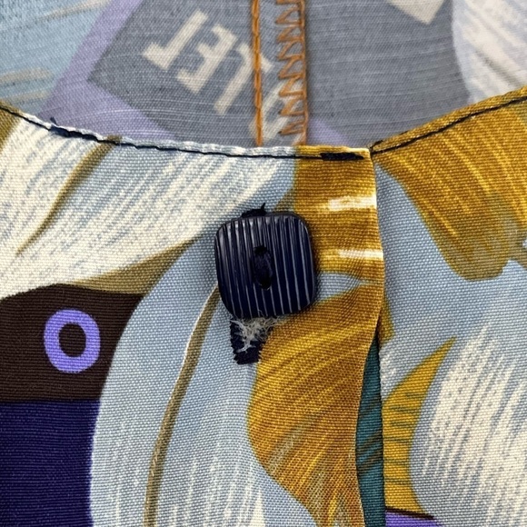 NWT VINTAGE MARJORIE HAMILTON Short Sleeve Travel Print Blouse M - Picture 7 of 16